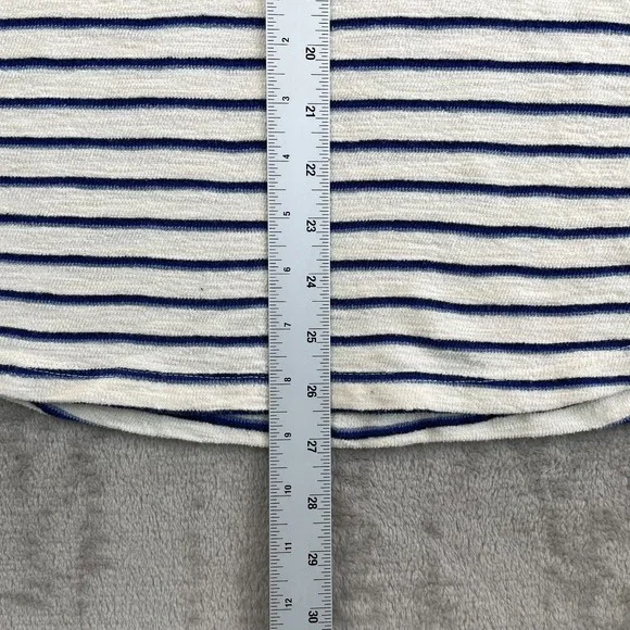 Marine Layer Pullover Hoodie in Natural Navy Stripes Men M/L Terry Cloth NWOT
